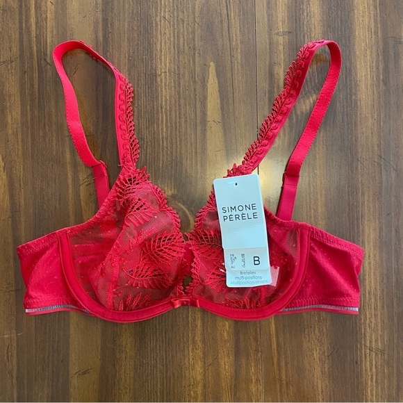 SIMONE PERELE 12Y BLOOM WIRED TRIANGLE BRA SIZE 32B NWT - Picture 3 of 4